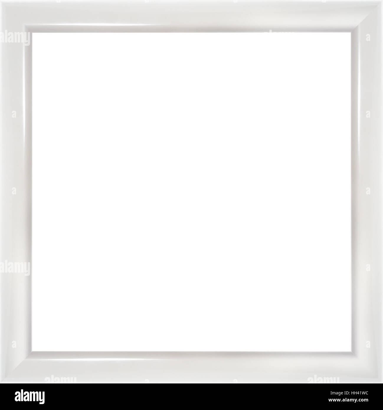 Hölzerne moderner weißen Bilderrahmen isoliert auf weißem Hintergrund. Hochauflösendes Foto. Stockfoto