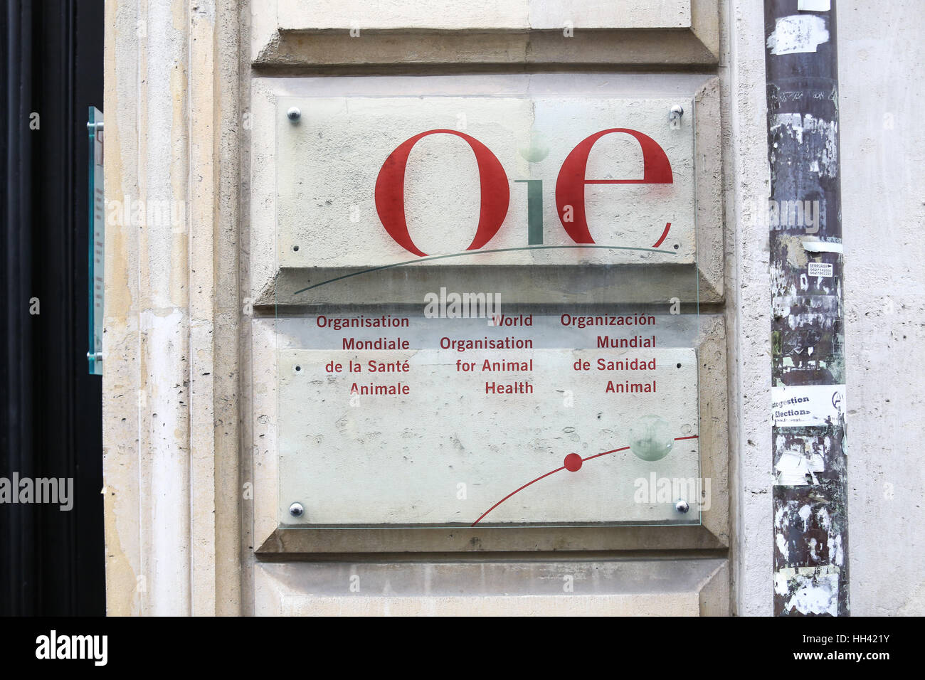 Der OIE (World Organisation for Animal Health)-Hauptsitz in Paris, Frankreich. Stockfoto