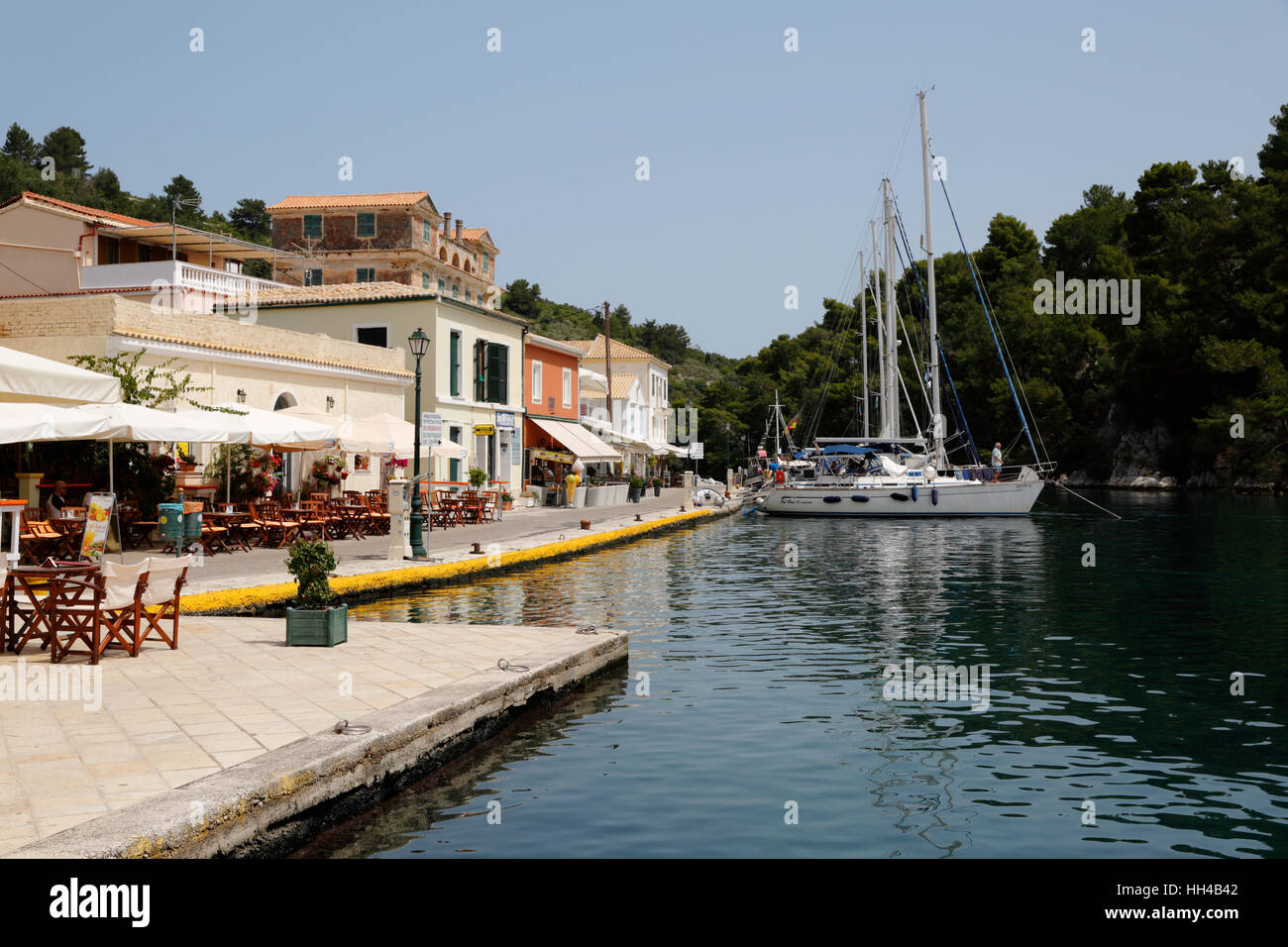 Hafen von Gaios Stadt, Paxos, Ionische Inseln, griechische Inseln, Griechenland, Europa Stockfoto