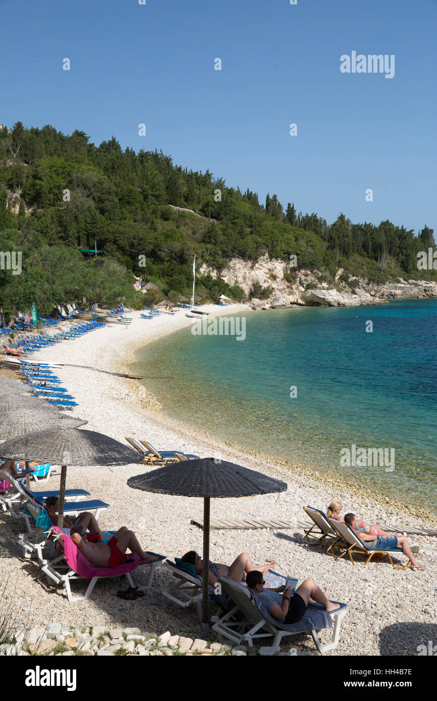 Monodendri Strand, Paxos, Ionische Inseln, griechische Inseln, Griechenland, Europa Stockfoto