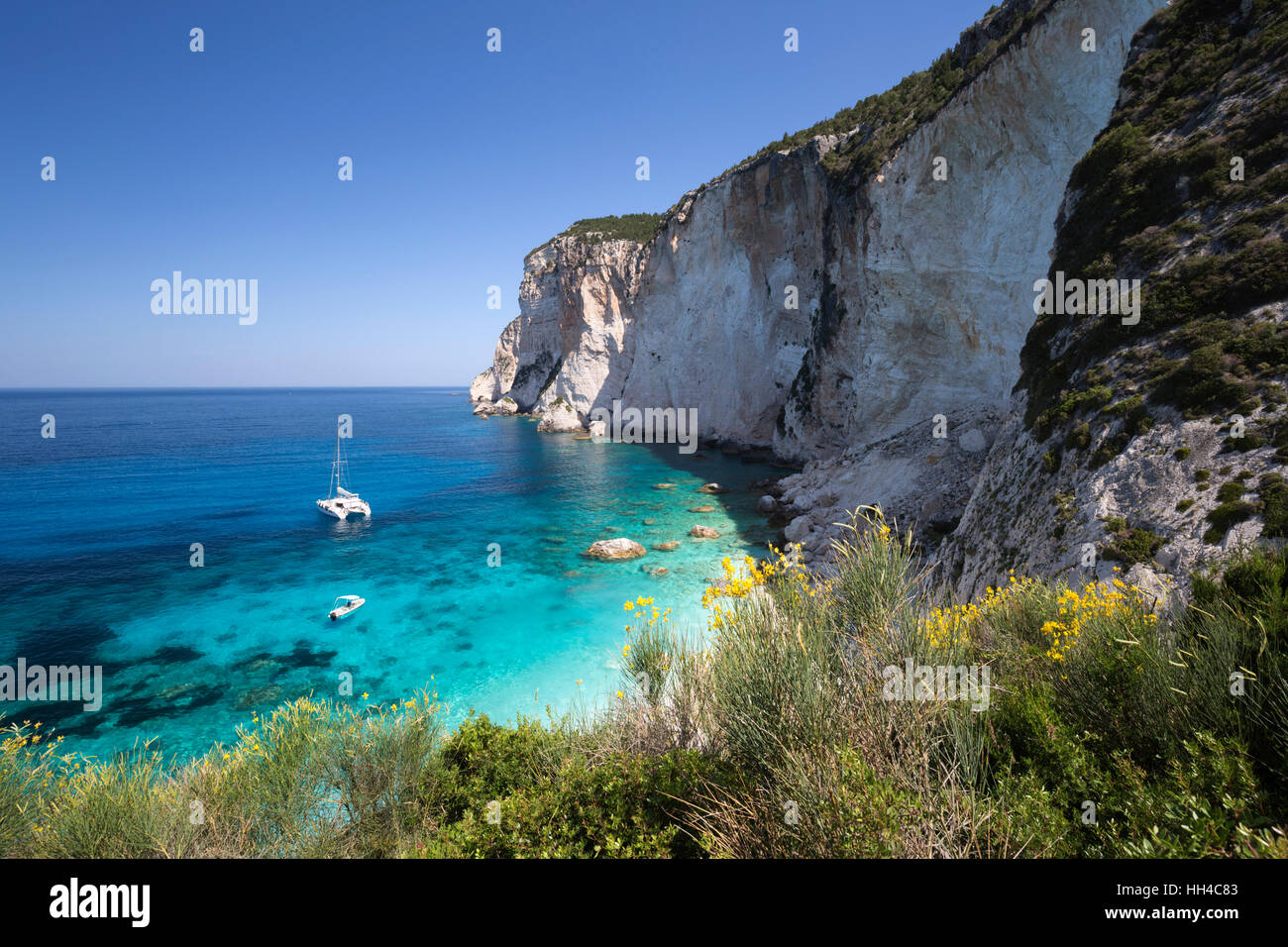 Erimitis Strand an der Westküste, Paxos, Ionische Inseln, griechische Inseln, Griechenland, Europa Stockfoto