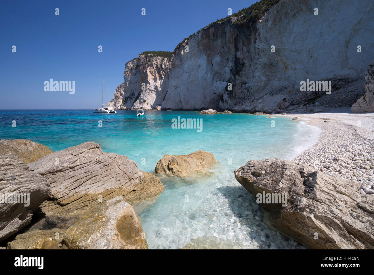 Erimitis Strand an der Westküste, Paxos, Ionische Inseln, griechische Inseln, Griechenland, Europa Stockfoto