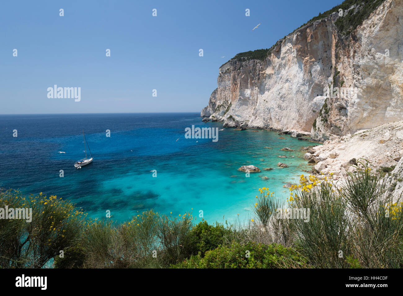 Erimitis Strand an der Westküste, Paxos, Ionische Inseln, griechische Inseln, Griechenland, Europa Stockfoto
