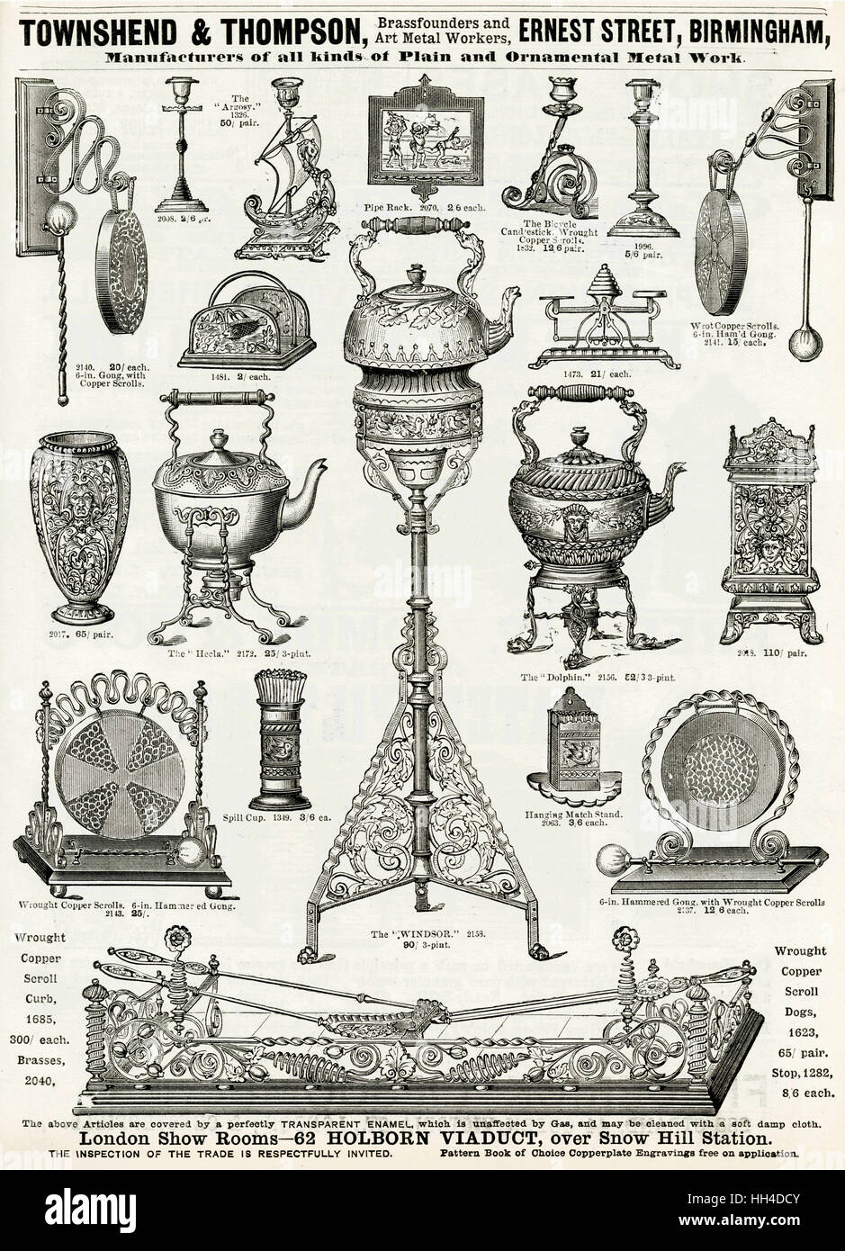 Werbung für Townshend – Thompson, Haushaltsmessgeräte 1888 Stockfoto