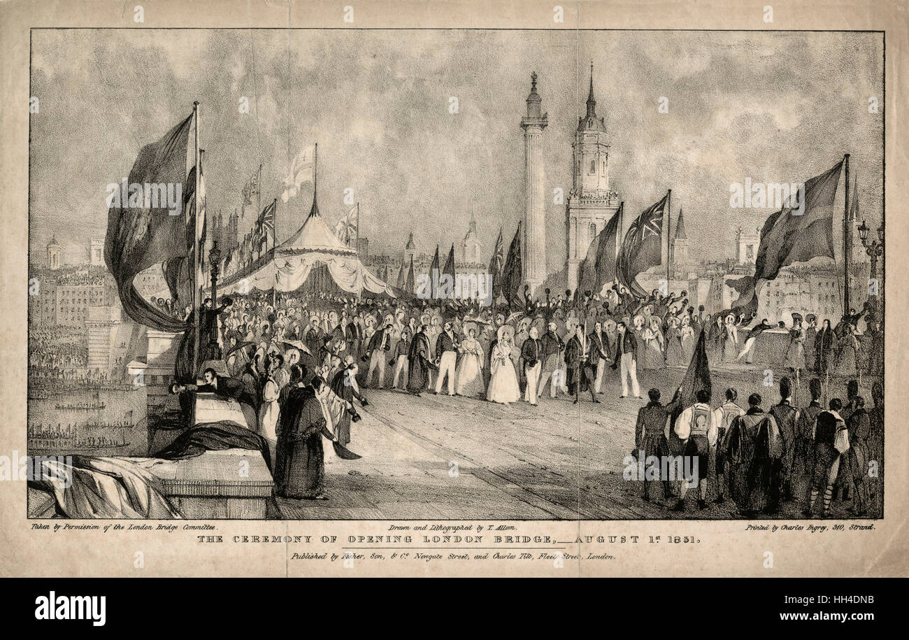 LONDON BRIDGE OFFEN 1831 Stockfoto