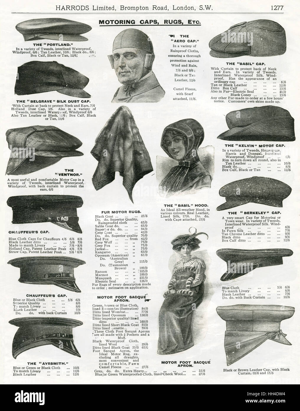 Handelskatalog für Motorhauben 1911 Stockfoto