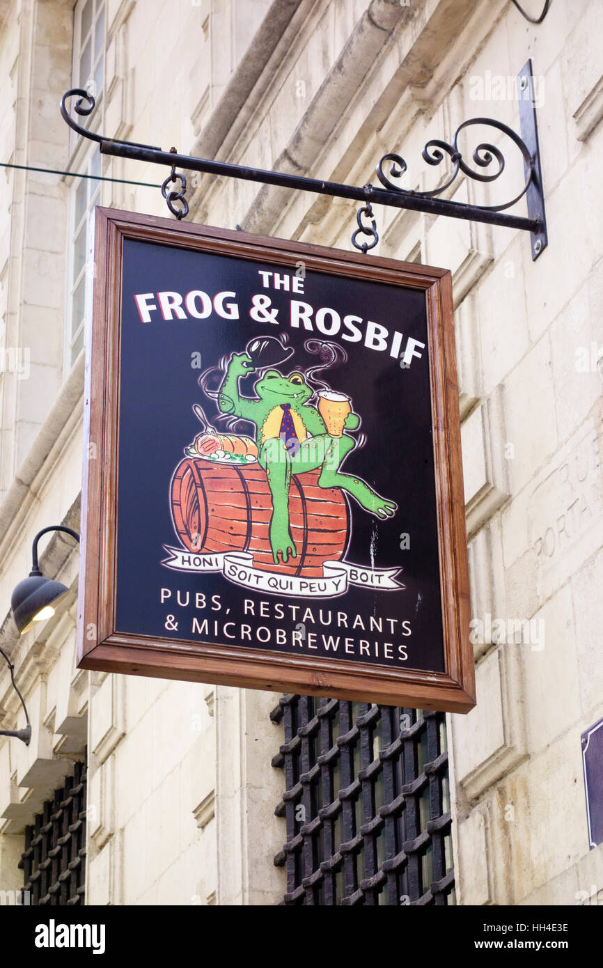 Der Frosch & Rosbif Bar in Bordeaux, Gironde, Aquitanien, Frankreich Stockfoto