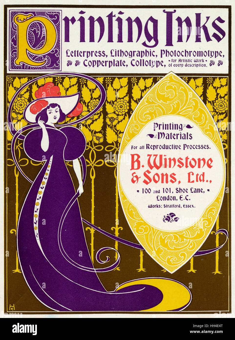 Werbung Für Winstone Tinten 1897 Stockfoto