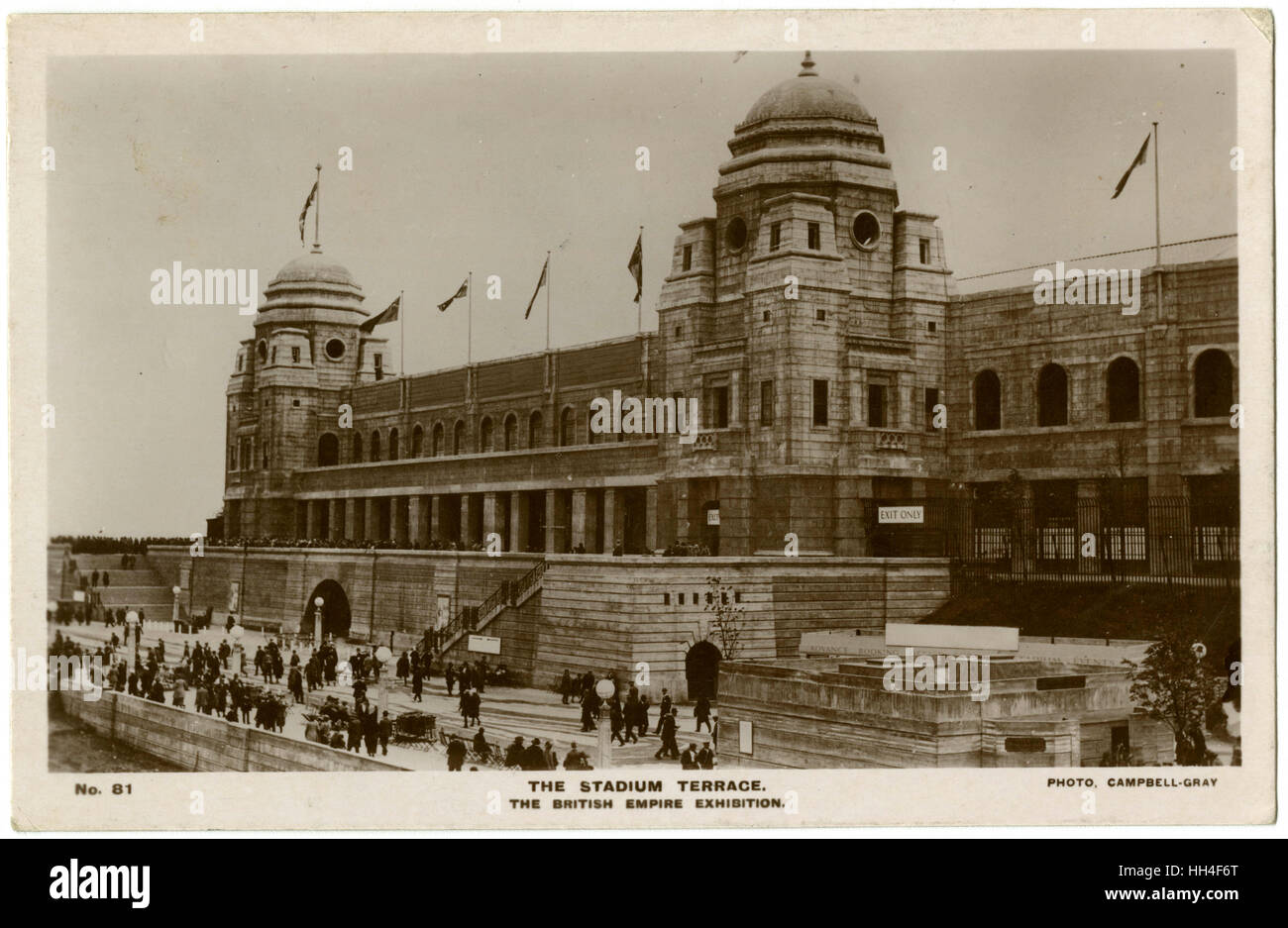 Wembley-Stadion - British Empire Exhibition von 1924 - der Stadion-Terrasse. Stockfoto