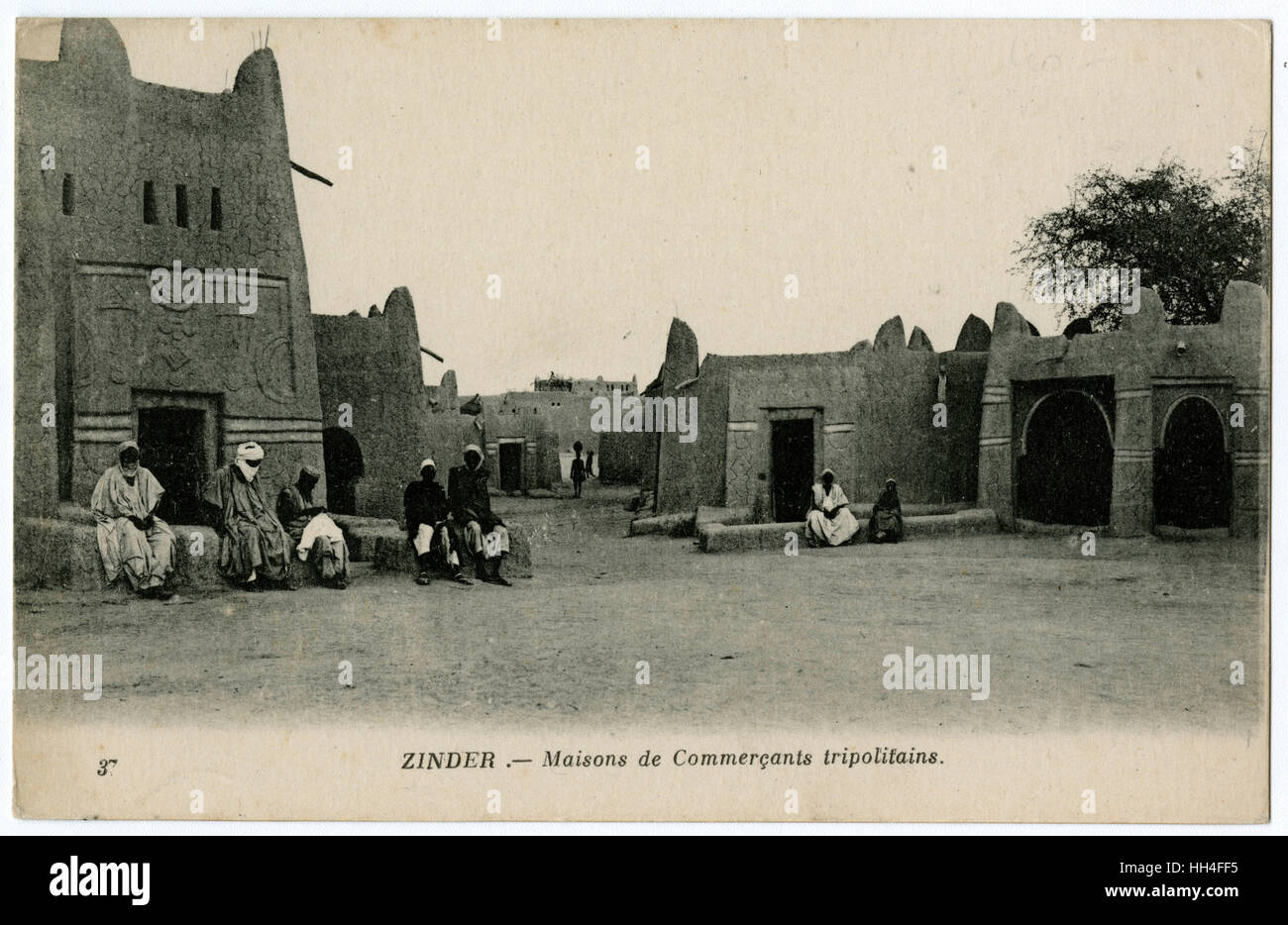 Libysche Handelshäuser in Zinder, Niger, Afrika Stockfoto