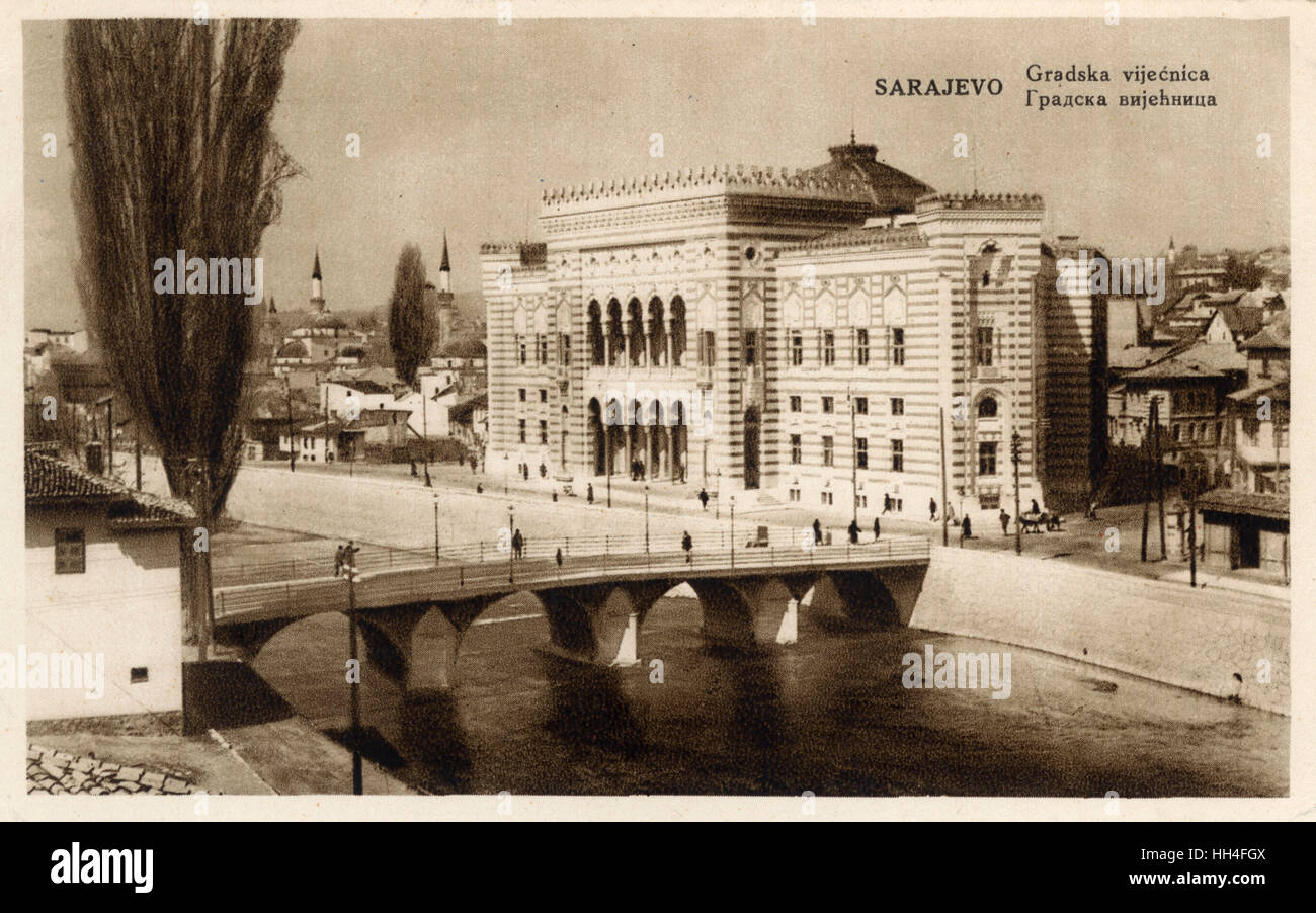 Rathaus, Sarajevo - Bosnien und Herzegowina Stockfoto