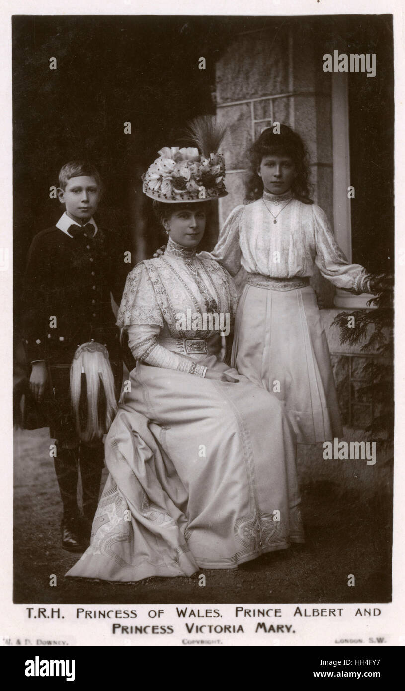 Mary, Prinzessin von Wales mit Prinz Albert und Prinzessin Mary Stockfoto