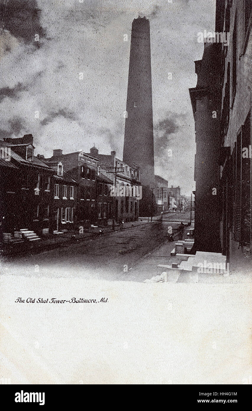 Der alte Turm Schuss, Baltimore, Maryland, USA Stockfoto