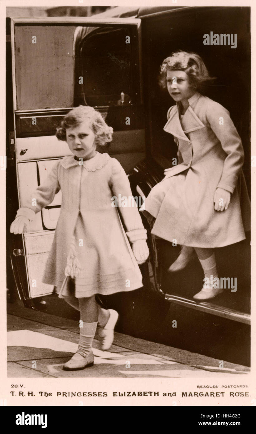 Prinzessin Margaret Rose und Prinzessin Elizabeth Stockfoto