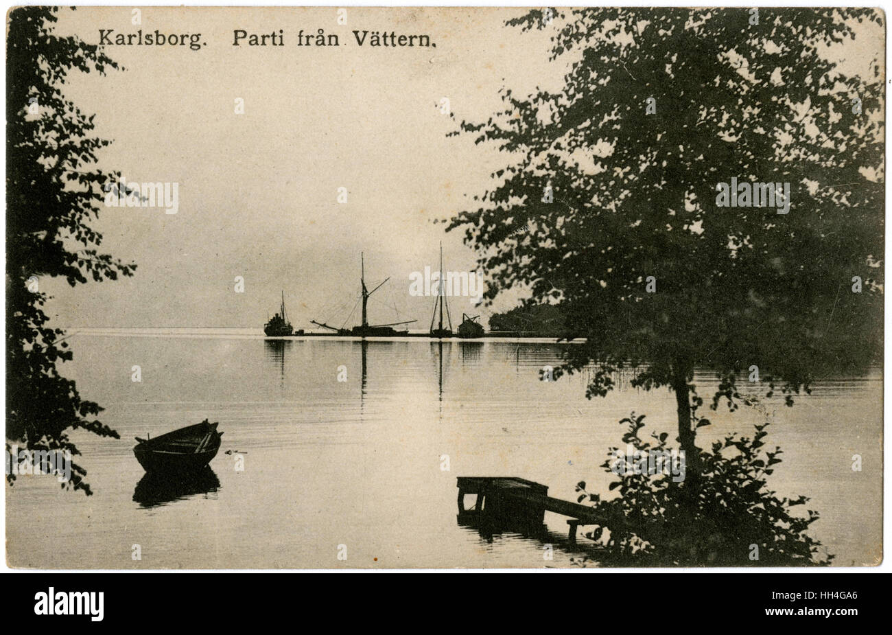 Blick auf den See - Karlsborg, Schweden Stockfoto