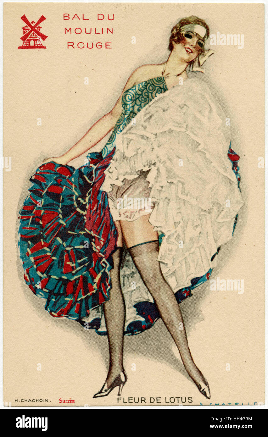 Die Lotusblume - Tänzerin des Moulin Rouge, Paris Stockfoto