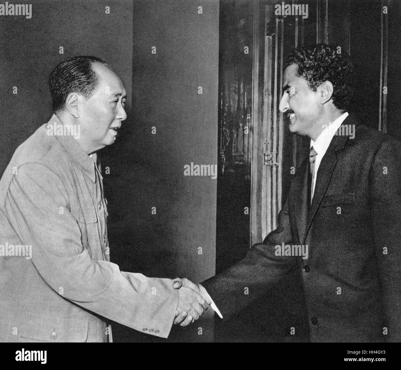 Mao Zedong begrüßt den Anführer Südjemens Stockfoto