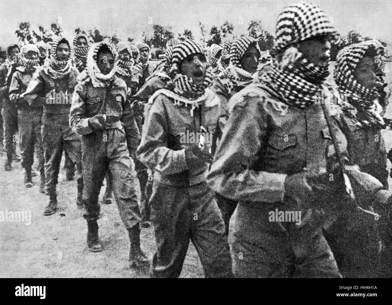 Kommunistisches China - palästinensische Soldaten marschieren Stockfoto