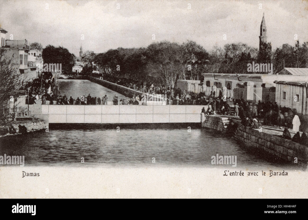 Damaskus, Syrien - der Barada Fluss und Brücken Stockfoto