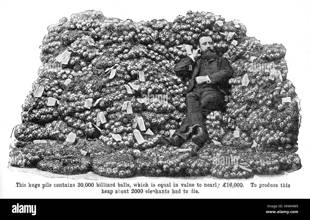 Billardkugeln aus Elfenbein Stockfoto