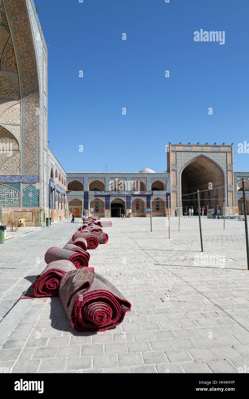 Innenhof des Jameh Moschee, Isfahan, Iran Stockfoto