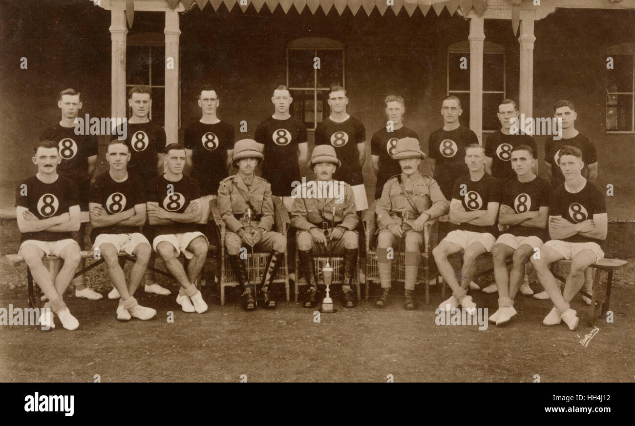 Gruppenfoto, britisches Sportteam, Quetta, Indien Stockfoto