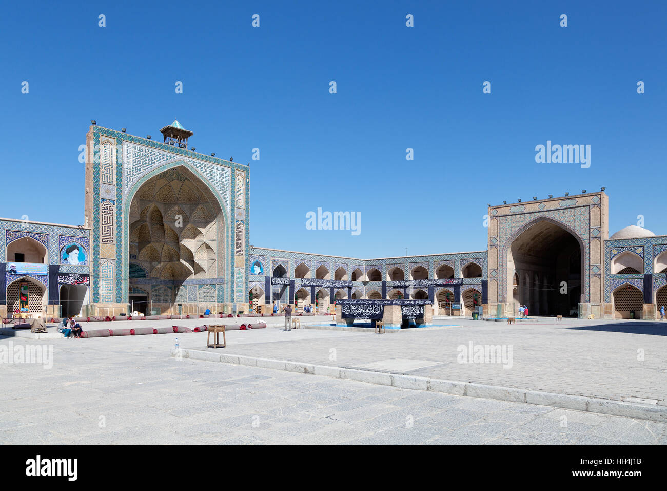 Schönen Innenhof der Jameh Moschee von Isfahan, Iran Stockfoto