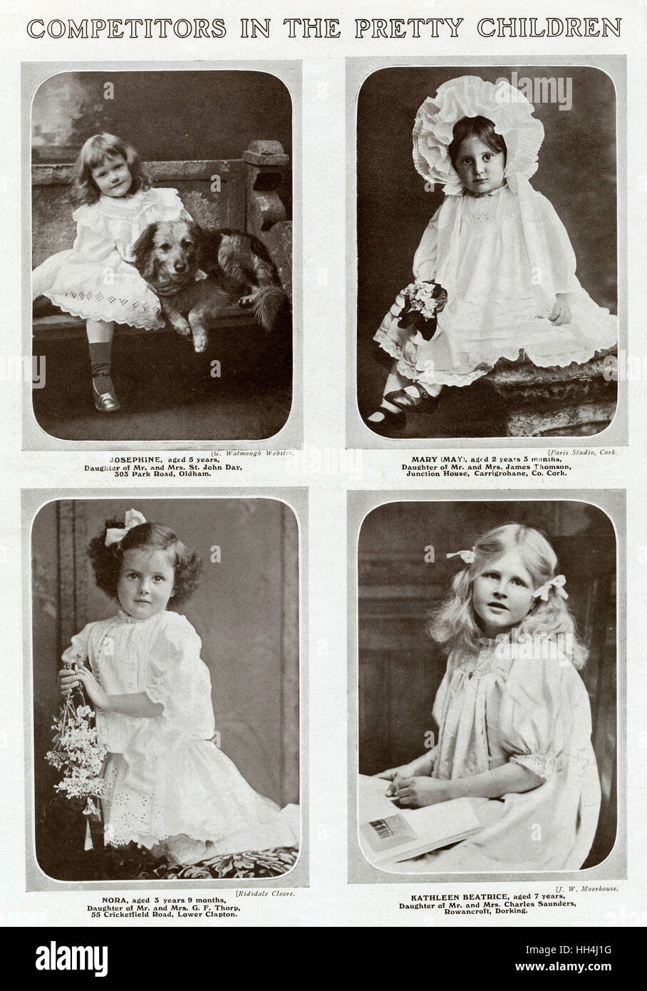 Edwardian-Kinderwettbewerb 1909 Stockfoto
