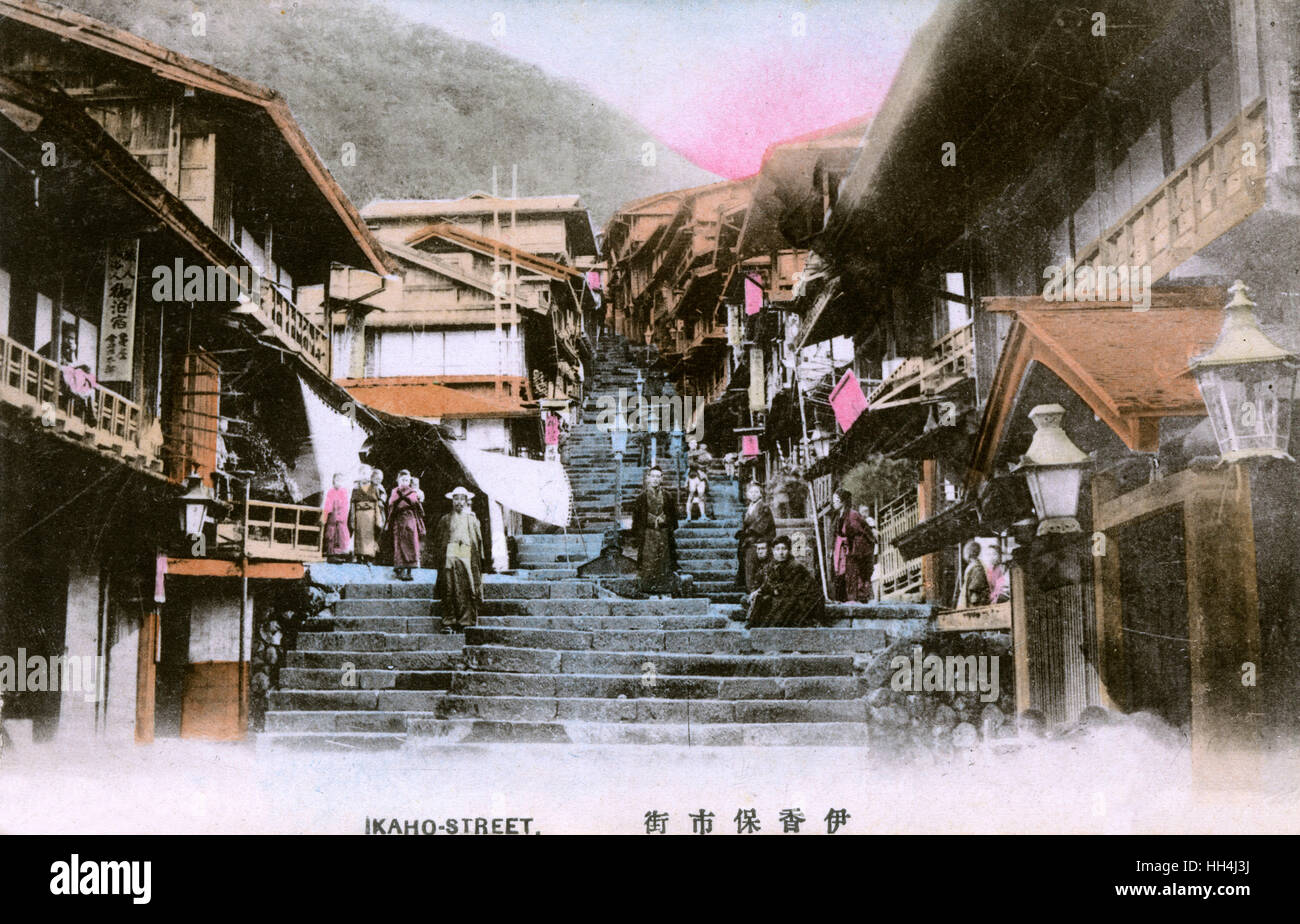 Berühmte Steintreppen in Ikaho, Japan Stockfoto