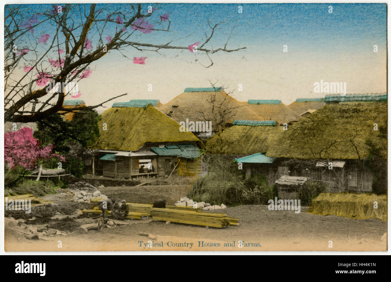 Japan - typischen Häusern einer ländlichen Gemeinde Landwirtschaft Stockfoto