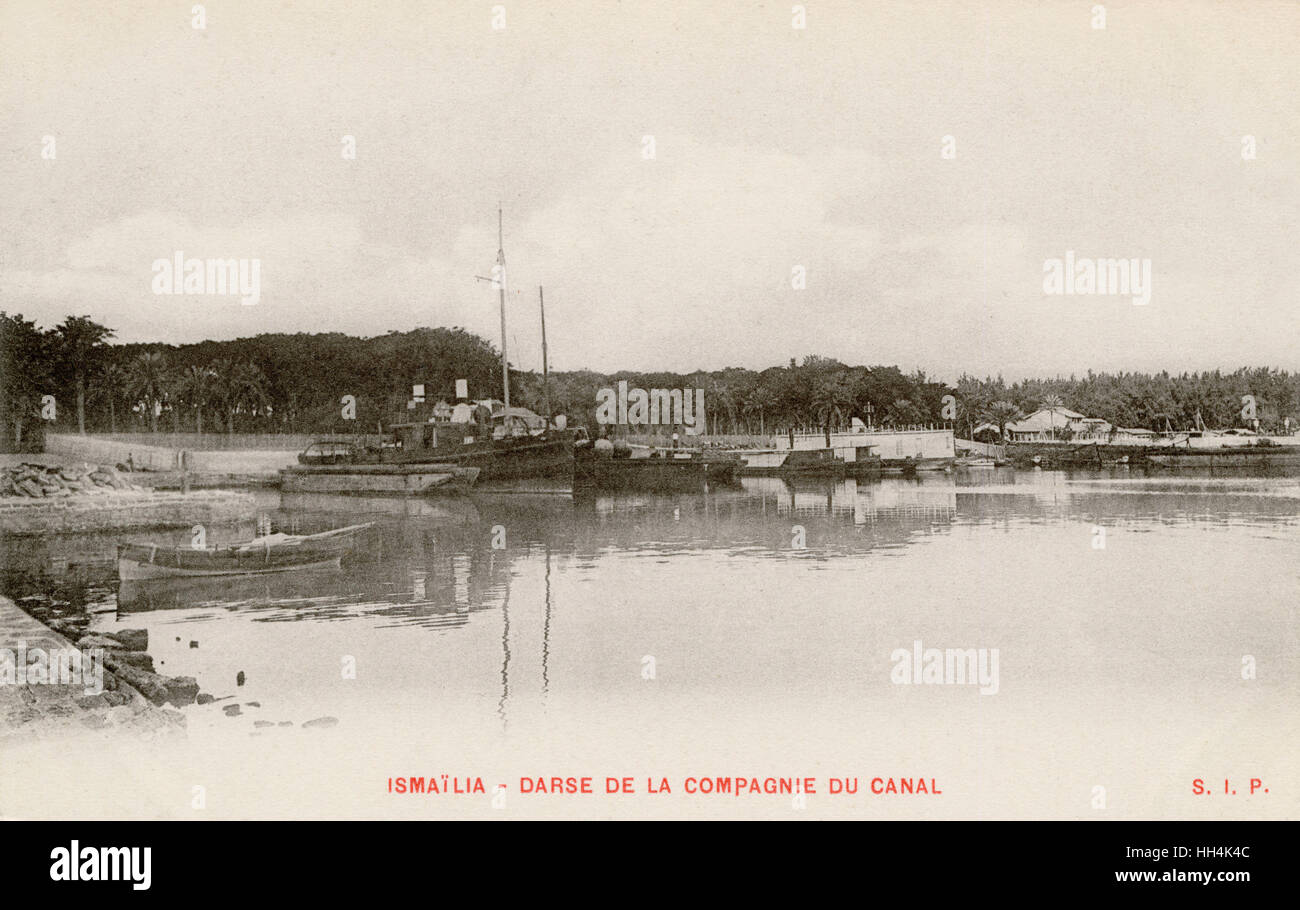 Dock der Suez Canal Company in Ismailia, Ägypten Stockfoto