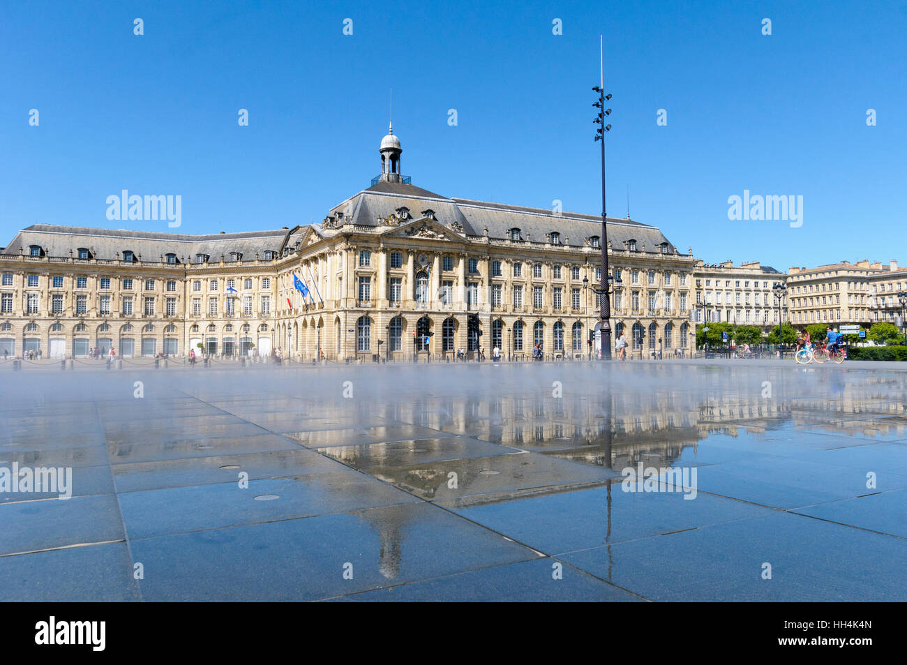 Miroir d ' eau, Palais De La Bourse, Bordeaux, Gironde, Aquitanien, Frankreich Stockfoto