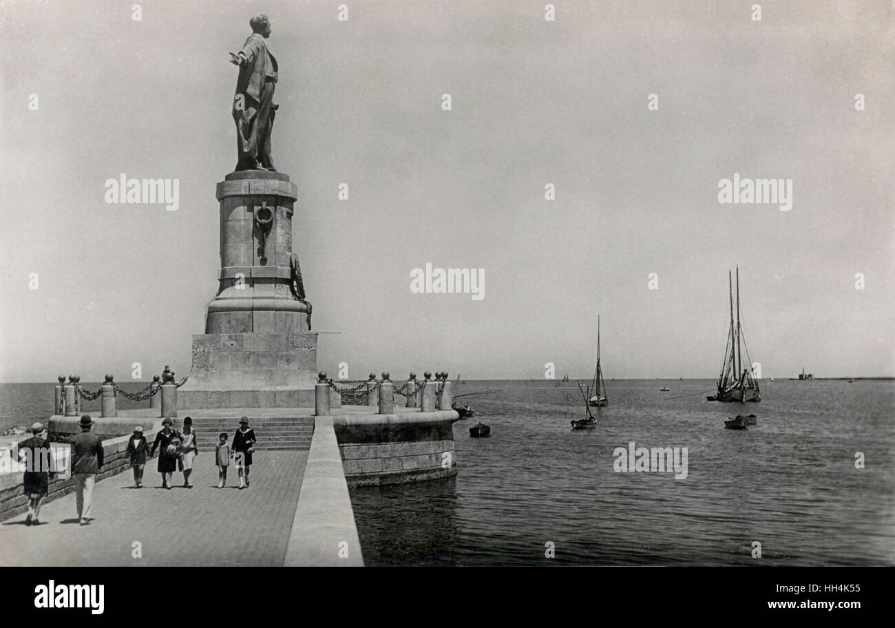 De Lesseps-Statue am Eingang des Suezkanals, Ägypten Stockfoto