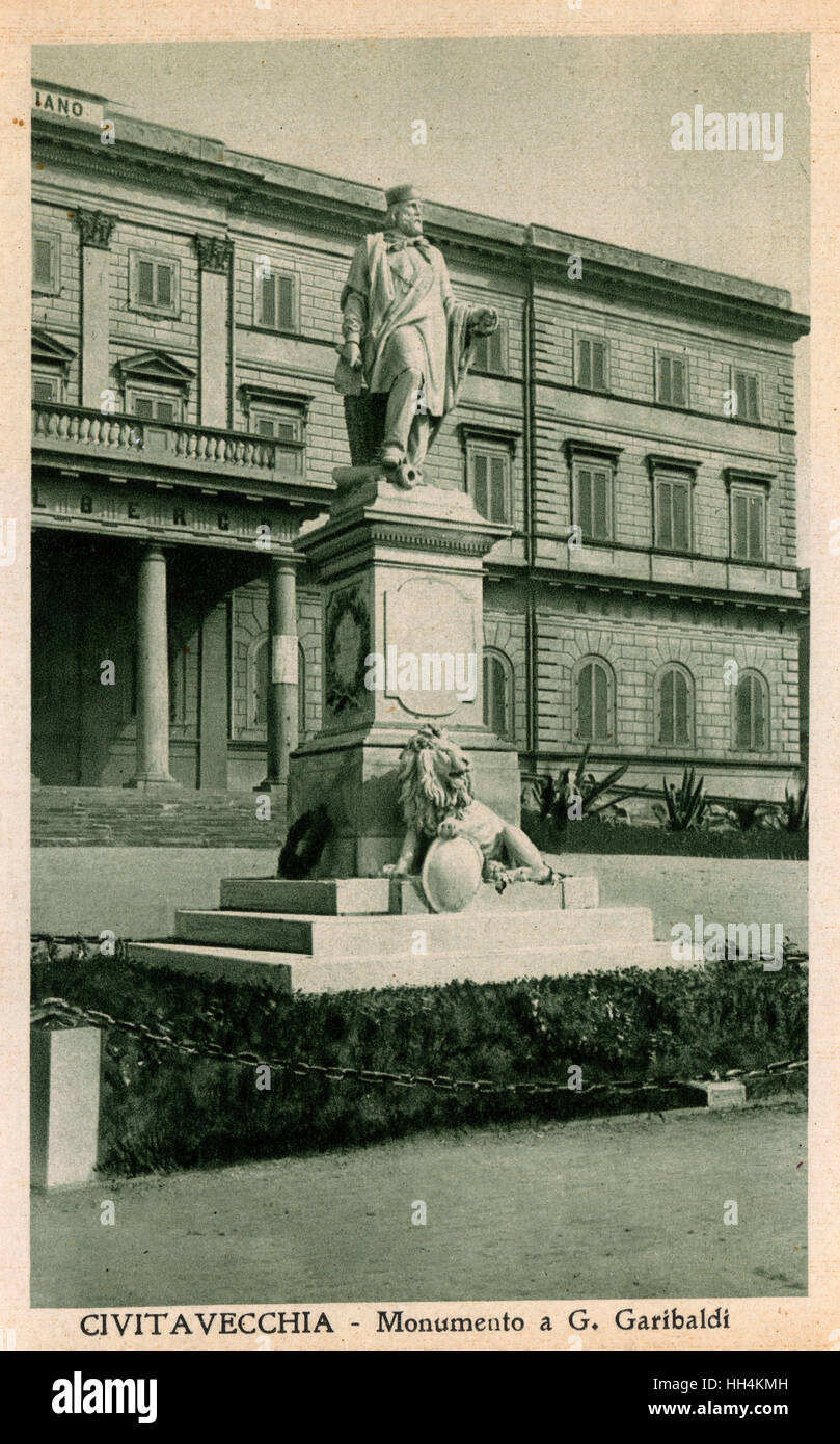 Denkmal für Giuseppe Garibaldi in Civitavecchia, Italien Stockfoto