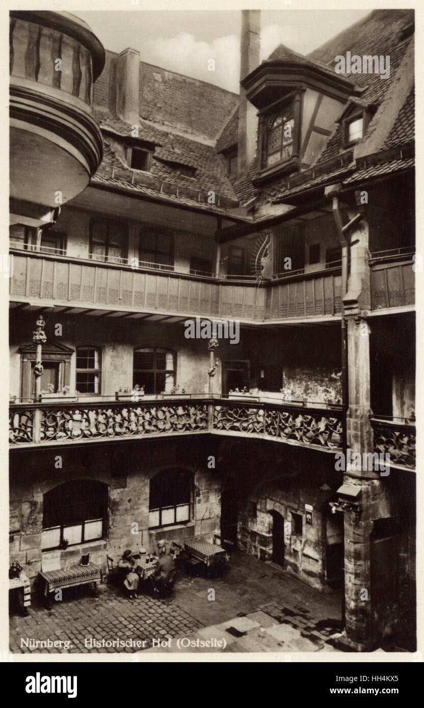 Innenraum, Historisches Haus, Tucherstraße, Nürnberg, Deutschland Stockfoto