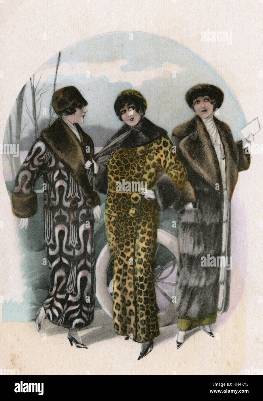 Stilvolle österreichische Damen in sehr modischer Kleidung Stockfoto