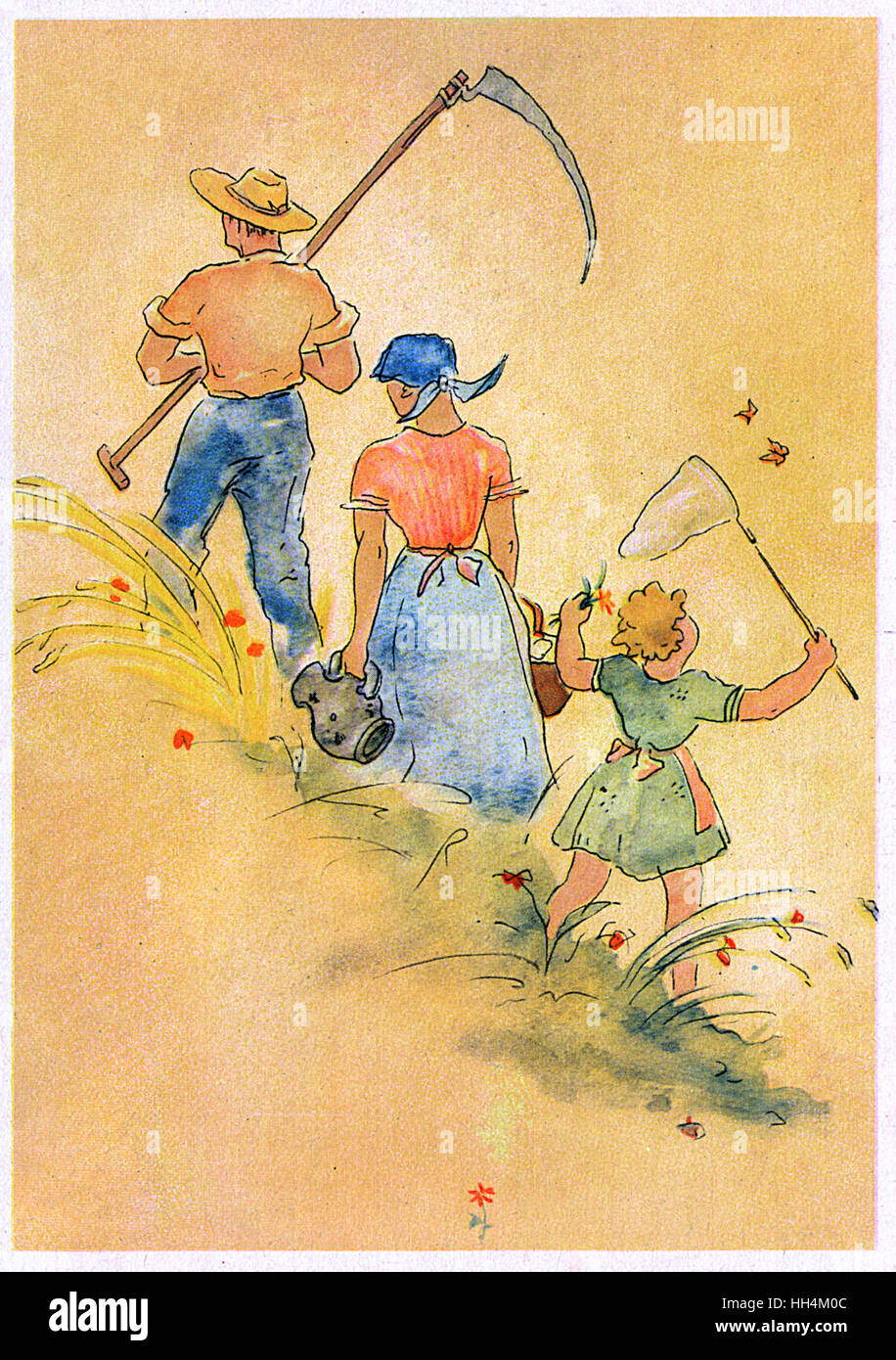 Sommer-Szene - eine Familie die Felder im ländlichen Deutschland Stockfoto