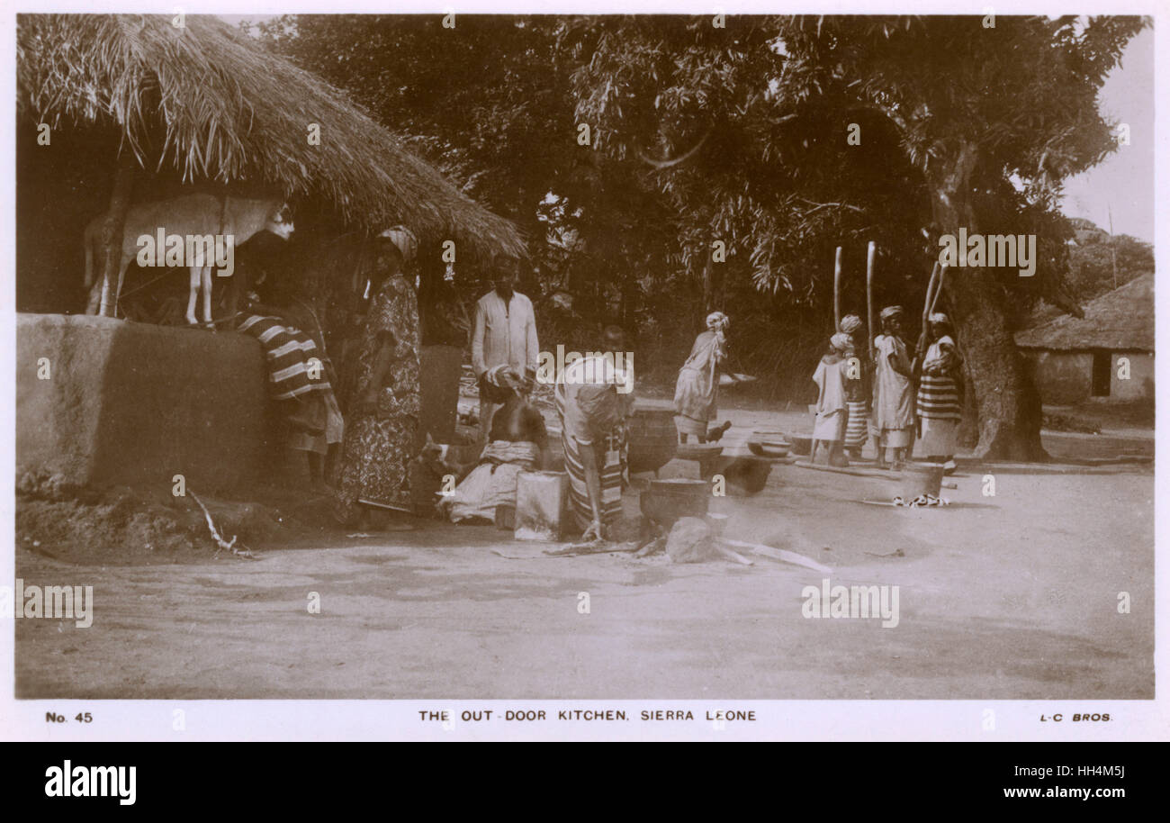 Außenküche, Sierra Leone, Westafrika Stockfoto