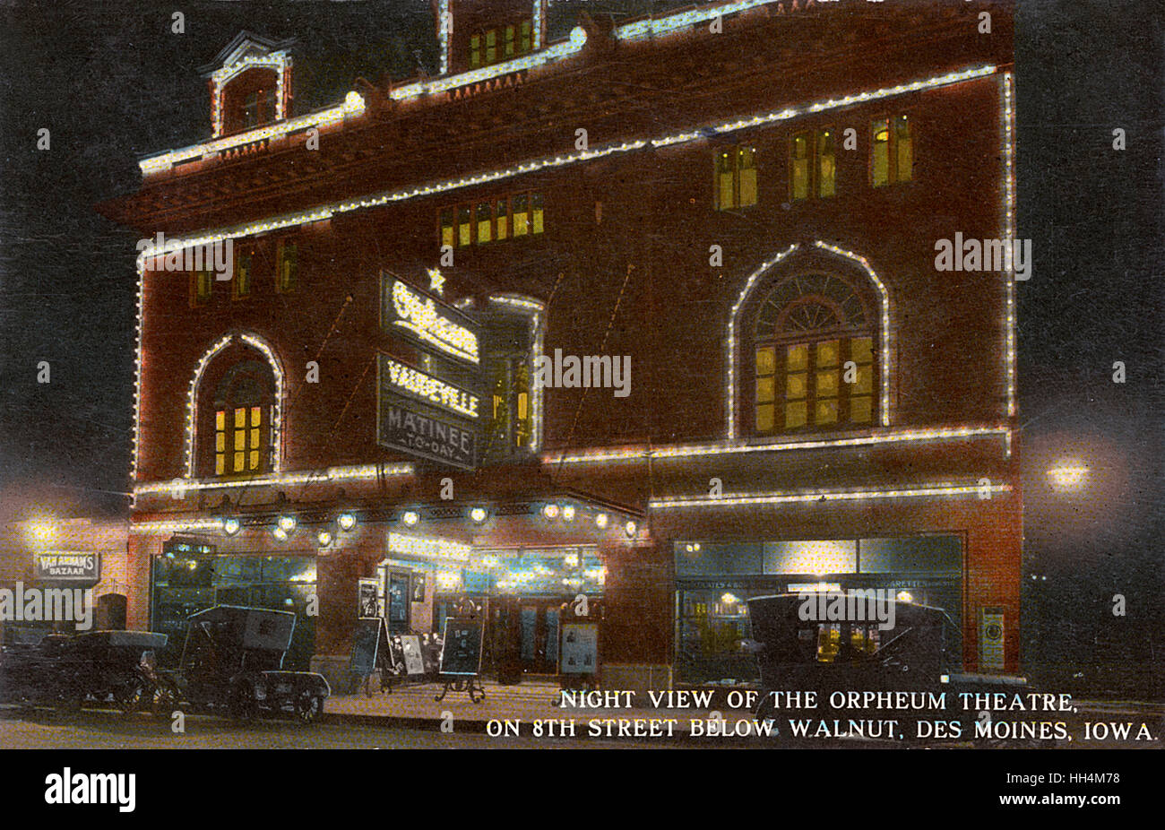 Orpheum Theatre - 8. Street unter Walnut, des Moines, Iowa Stockfoto