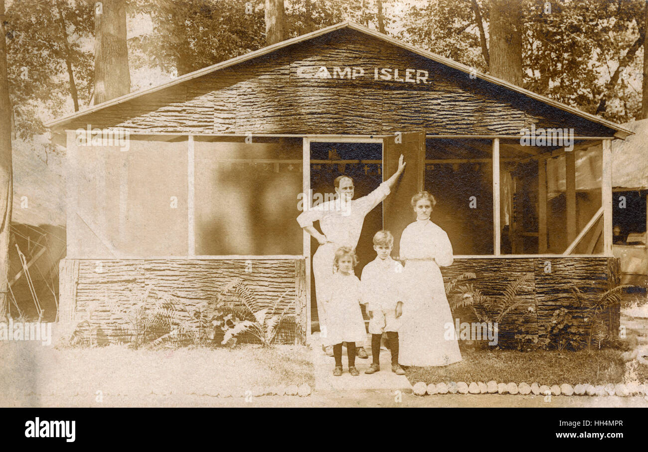 Familiengruppe, Camp Isler, USA Stockfoto