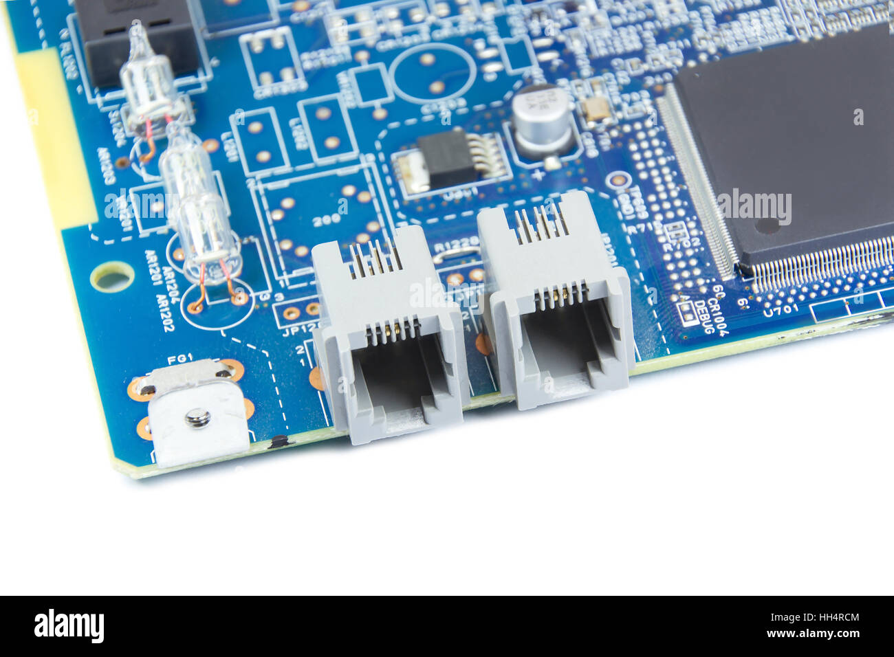 Elektronikplatine Printed Circuit Board FAX Stockfoto