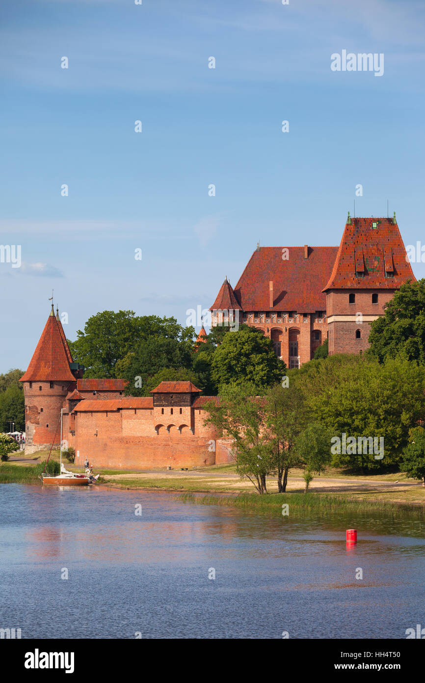 Marienburg in Polen, mittelalterlichen Wahrzeichen am Fluss Nogat Stockfoto