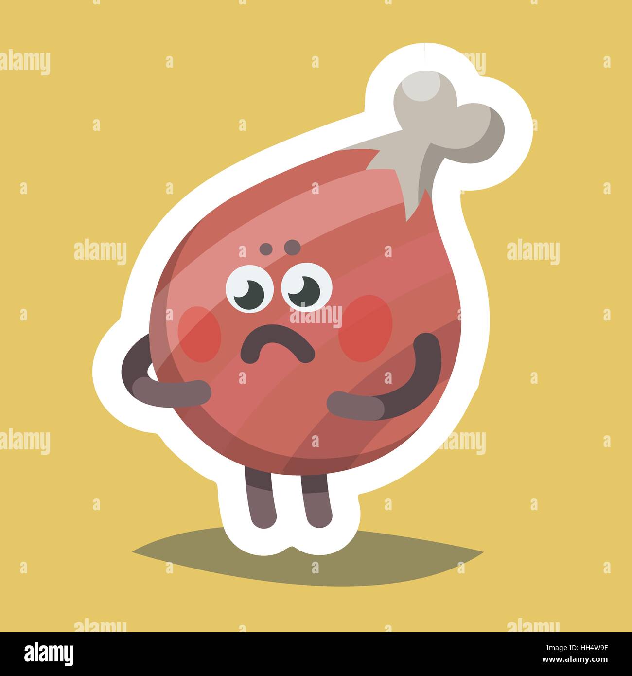 Vektor Illustration Emoticon Emoji Icon Thema Herbstferien. Herbst Emoticon glücklich Erntedankfest. Nachtragend Schinken Stock Vektor