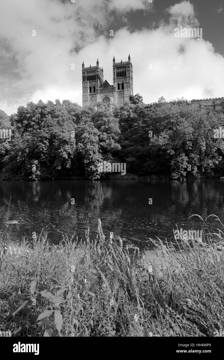 Fluss-Abnutzung und Durham Kathedrale, Durham City, County Durham, England. Stockfoto