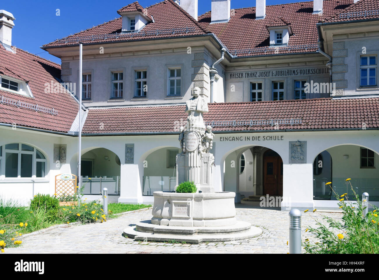 Mauerbach: Kaiser Franz Josef I - Jubiläum Grundschule, Mostviertel, Niederösterreich, Niederösterreich, Österreich Stockfoto