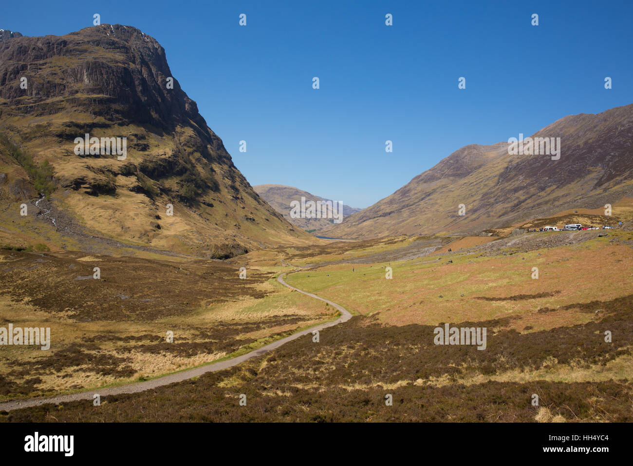 Glencoe-Tal Scotland UK berühmten touristischen Bestimmungsort schottischen Glen und Berge in Lochaber Schottisches Hochland Stockfoto