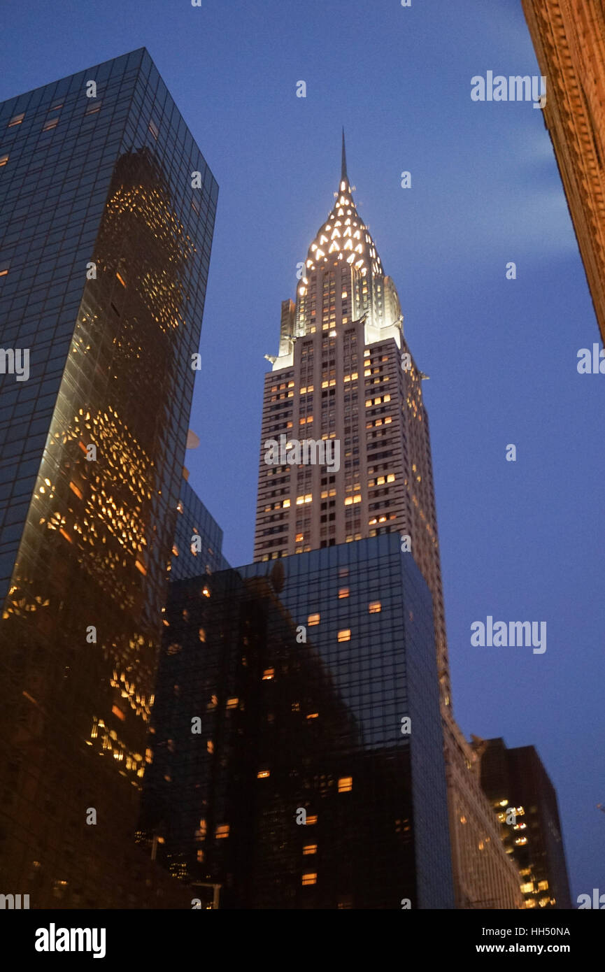 Das Chrysler-Building in der Nacht, New York City, USA Stockfoto