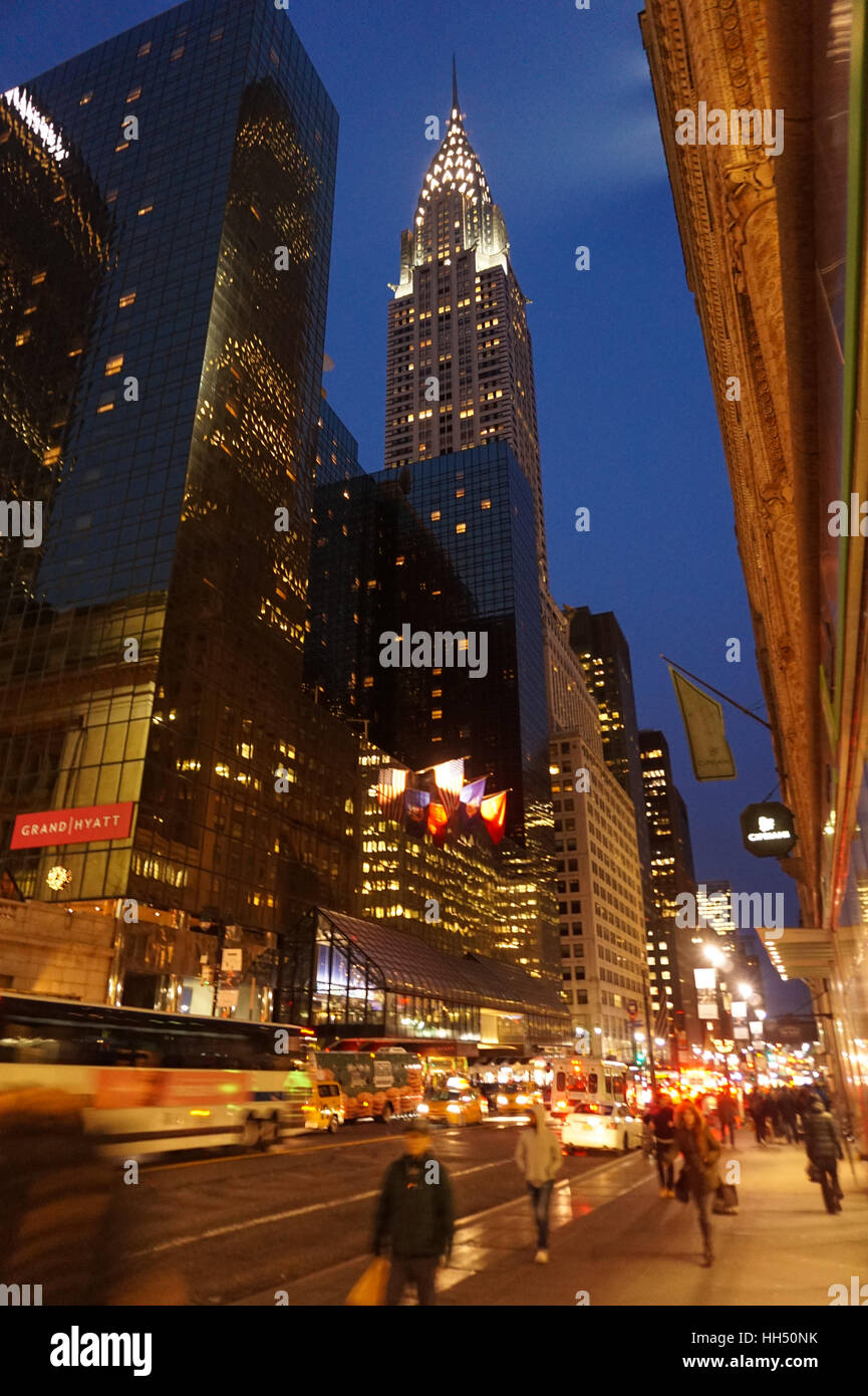 Chrysler Gebäude in der Nacht, New York City, USA Stockfoto