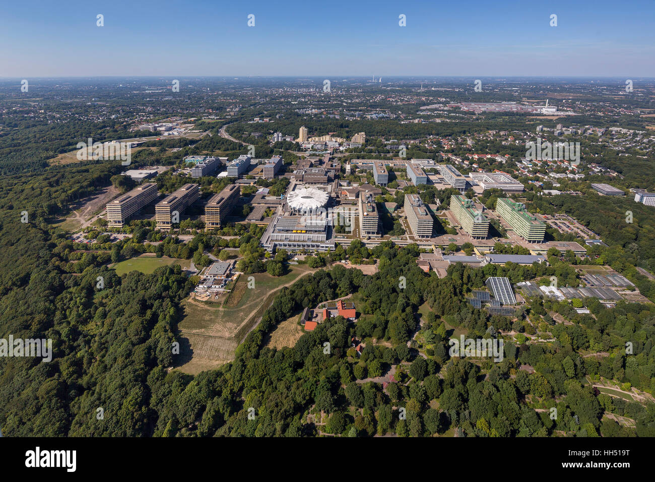 Ruhr-Universität Bochum mit Audi-Max, Campus, RUB, Bochum, Ruhr, Deutschland, Europa, Vogel-Augen ansehen, aerial Foto, Stockfoto