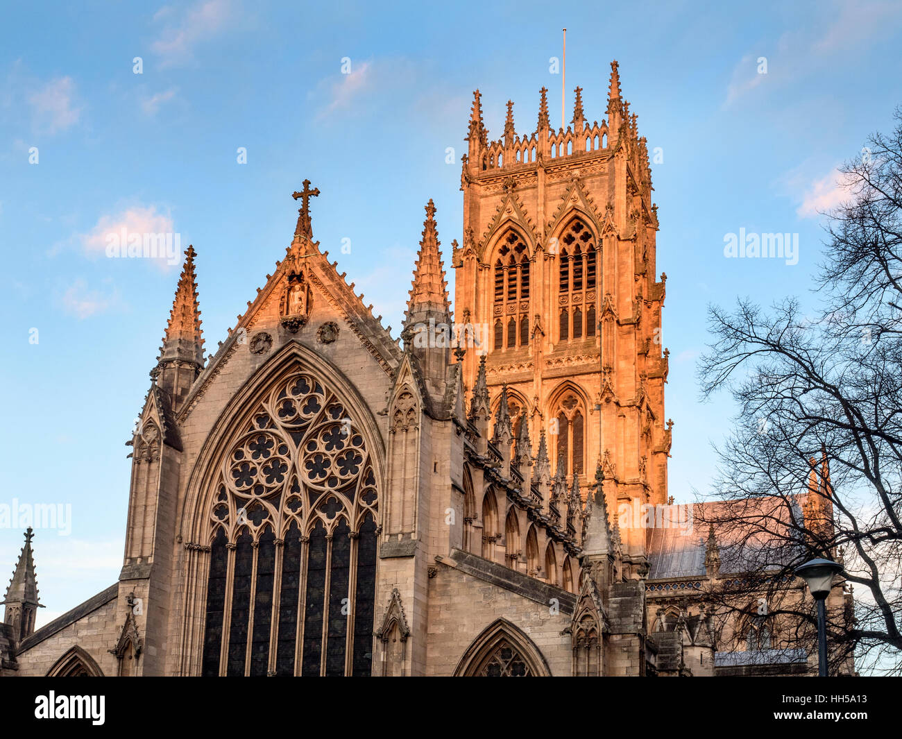 Das Münster St. Georg bei Sonnenuntergang Doncaster South Yorkshire England Stockfoto